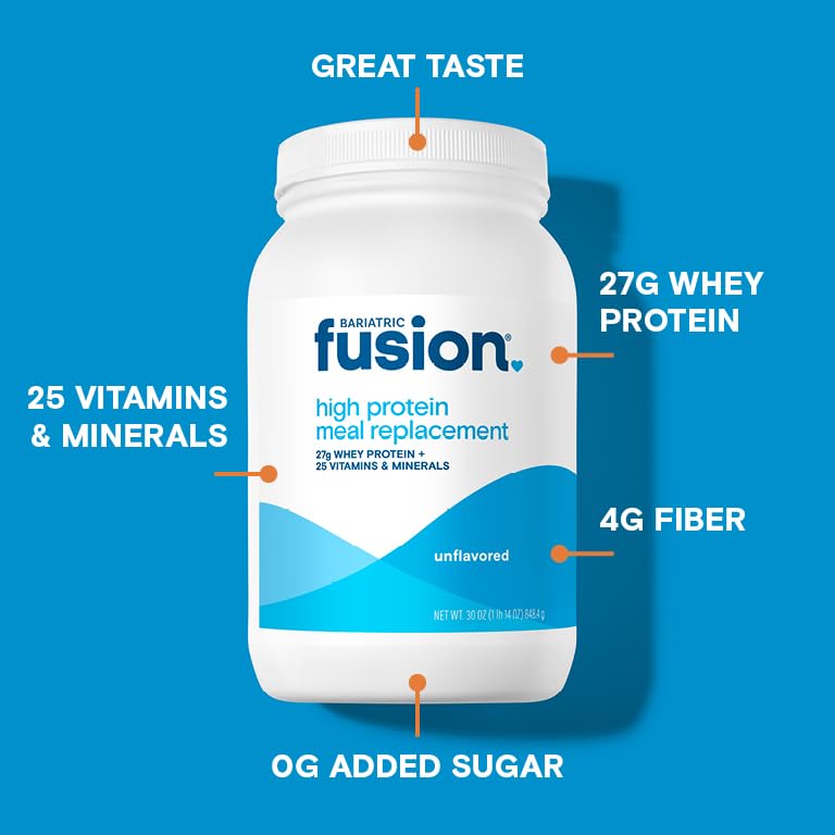 Bariatric Fusion vaso con batido listo destacando consistencia cremosa y aporte proteico