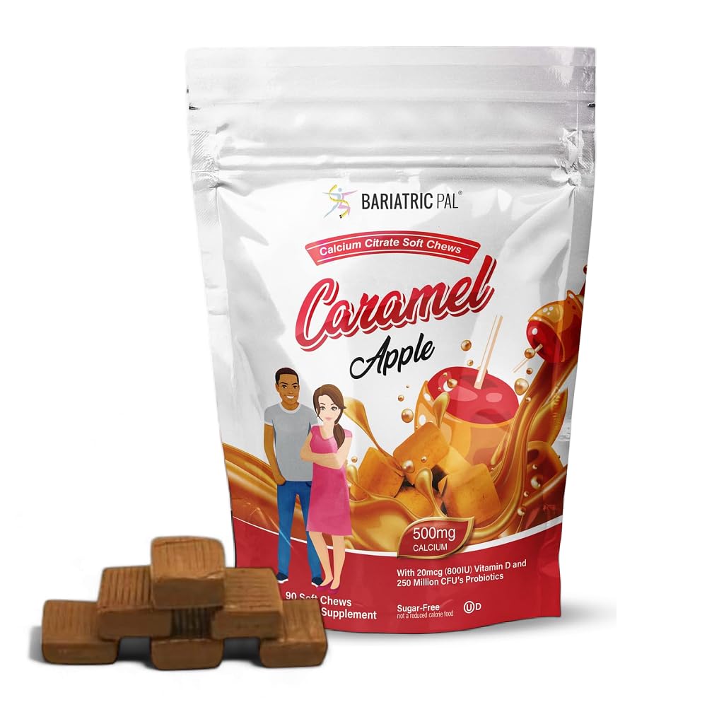 BariatricPal frente del empaque muestra sabor Caramel Apple y beneficios claros