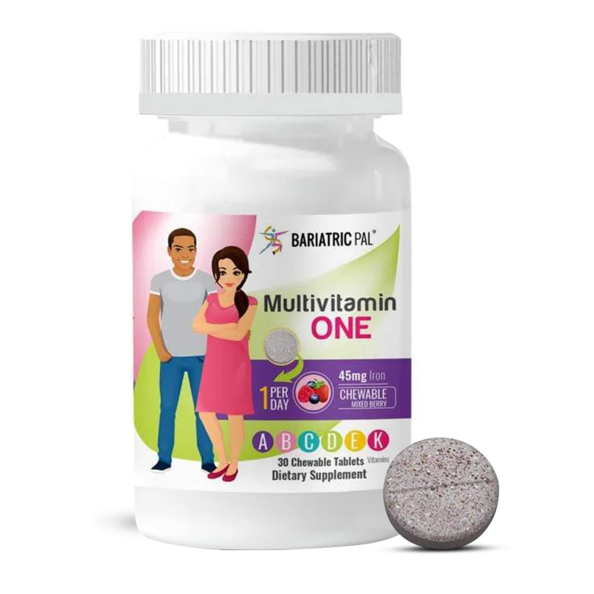 BariatricPal frente del empaque mostrando 30 tabletas y beneficio conveniencia