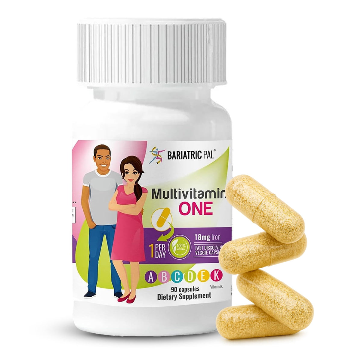 BariatricPal vista frontal del envase mostrando beneficio multivitamínico