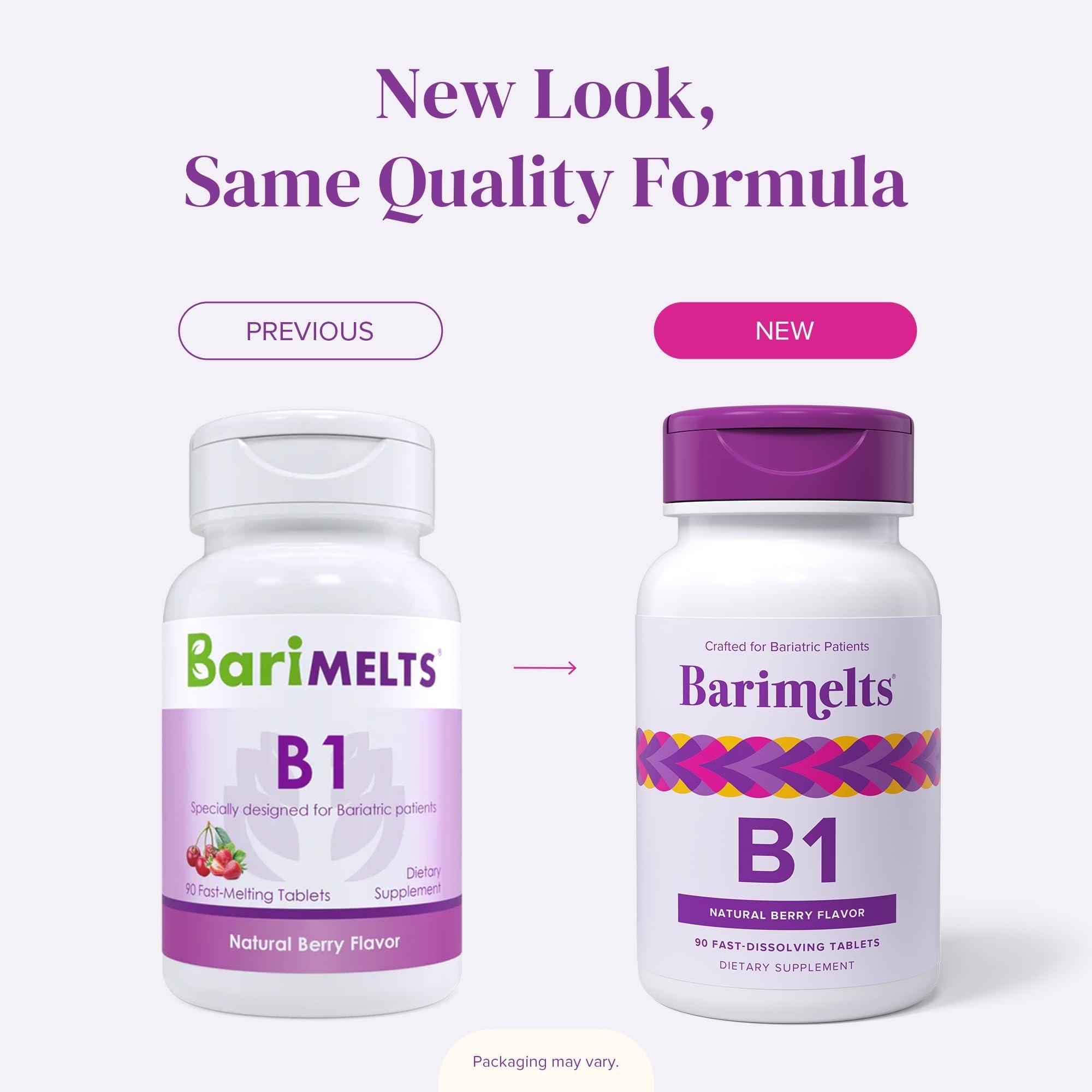 BariMelts etiqueta con datos nutricionales y certificaciones visibles
