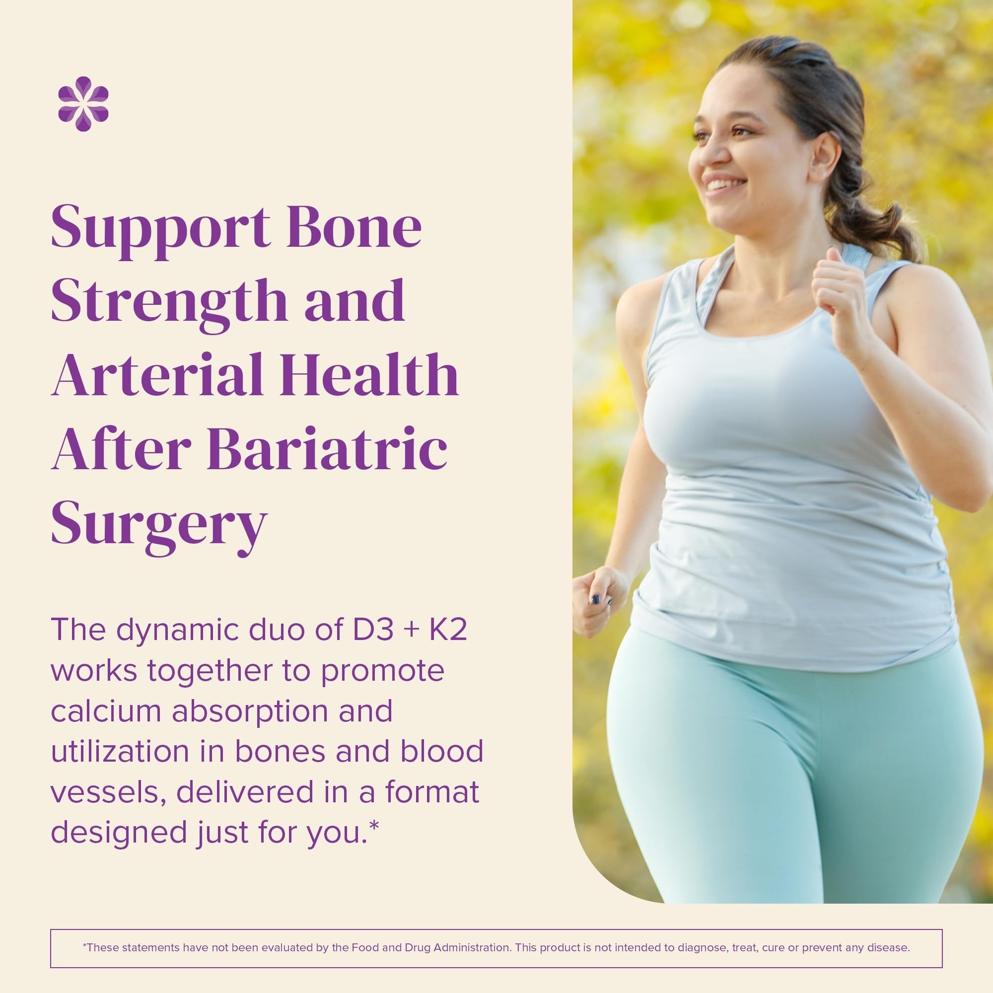 BariMelts etiqueta nutricional con detalles de D3 5000 IU y K2 MK-7