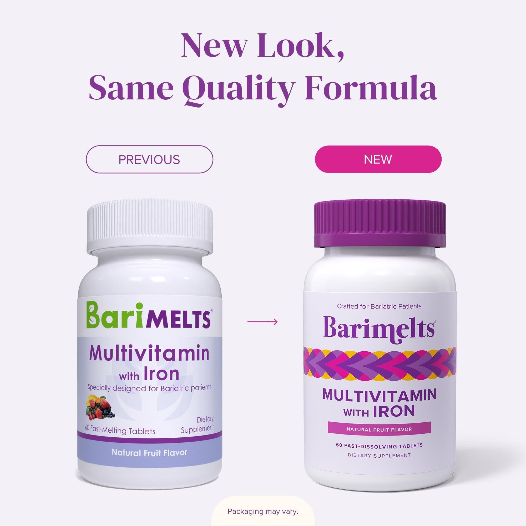 BariMelts envase junto a frutas que sugieren sabor natural