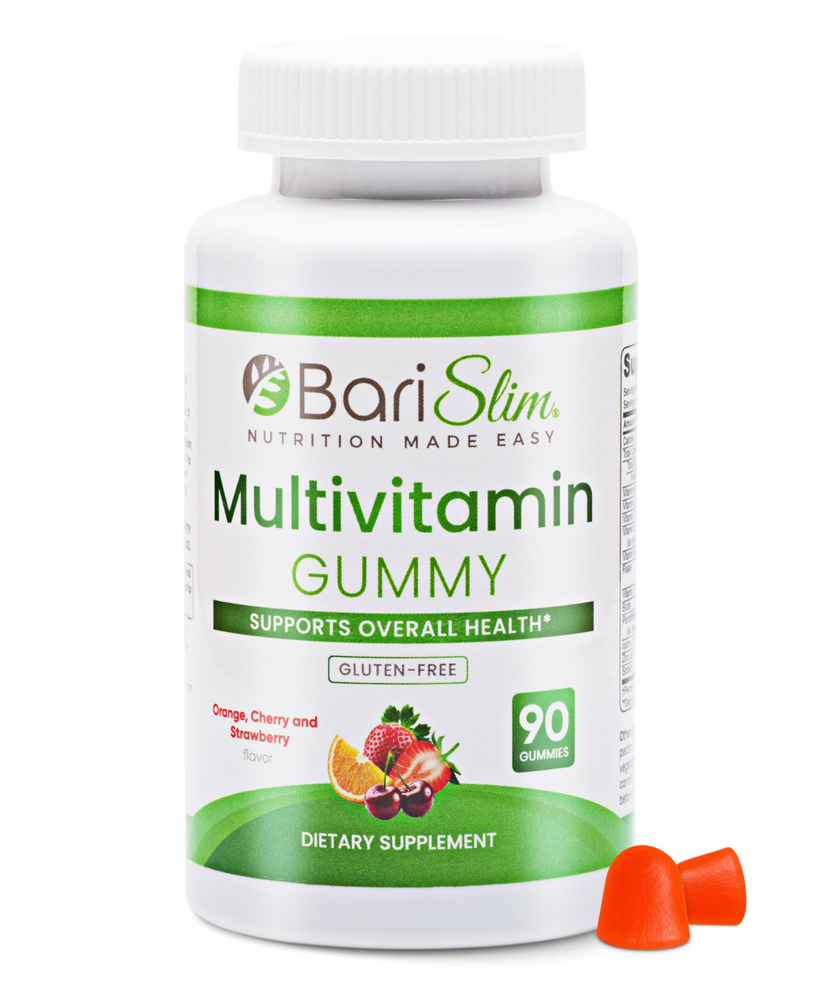 BariSlim frente del empaque mostrando 90 gomitas y beneficios visibles