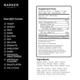 Etiqueta Barker Wellness D3 K2 con información nutricional clara