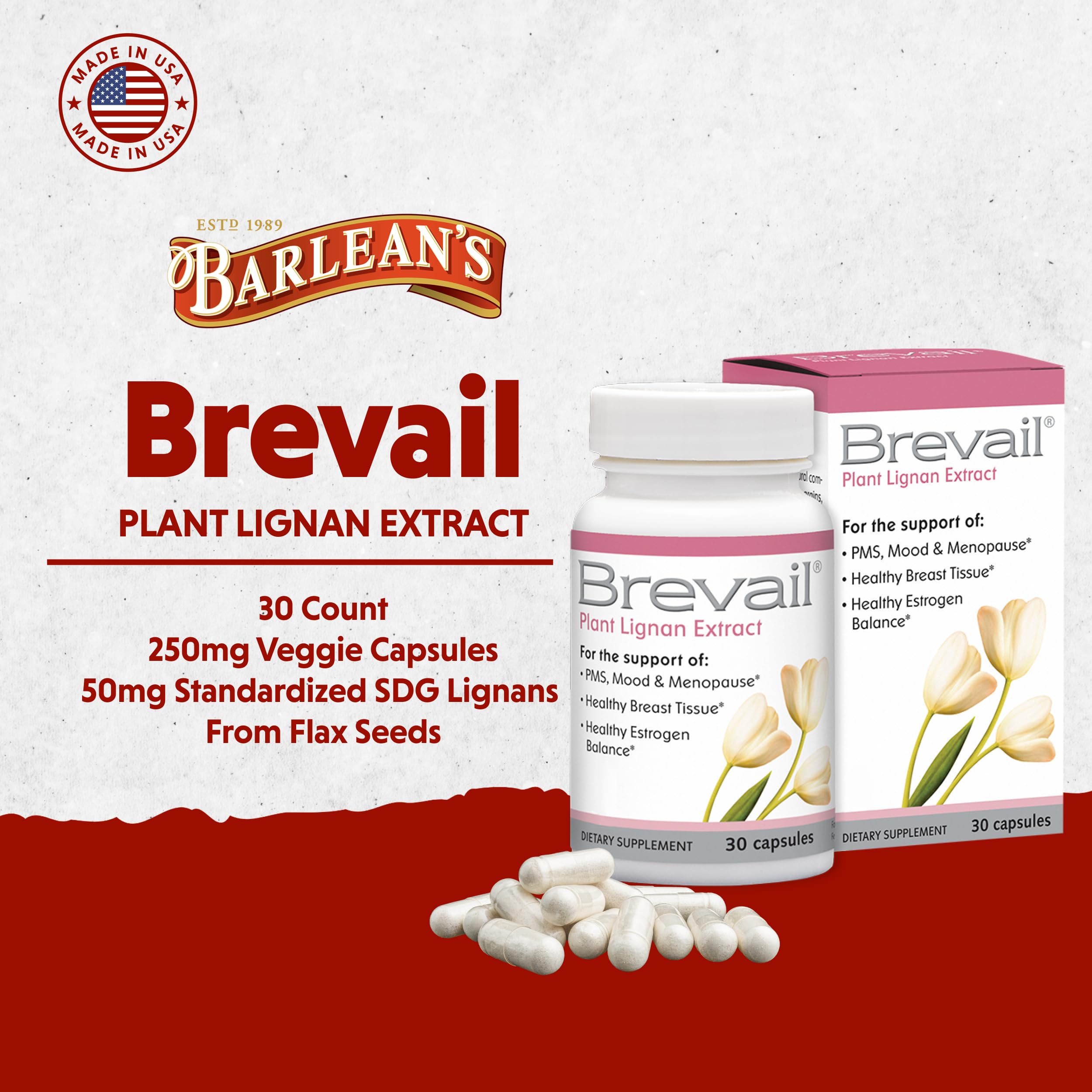 Barlean's Brevail textura del extracto en polvo, beneficio pureza vegetal