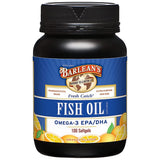 Barlean's envase frontal Fresh Catch mostrando 100 cápsulas y beneficios claros