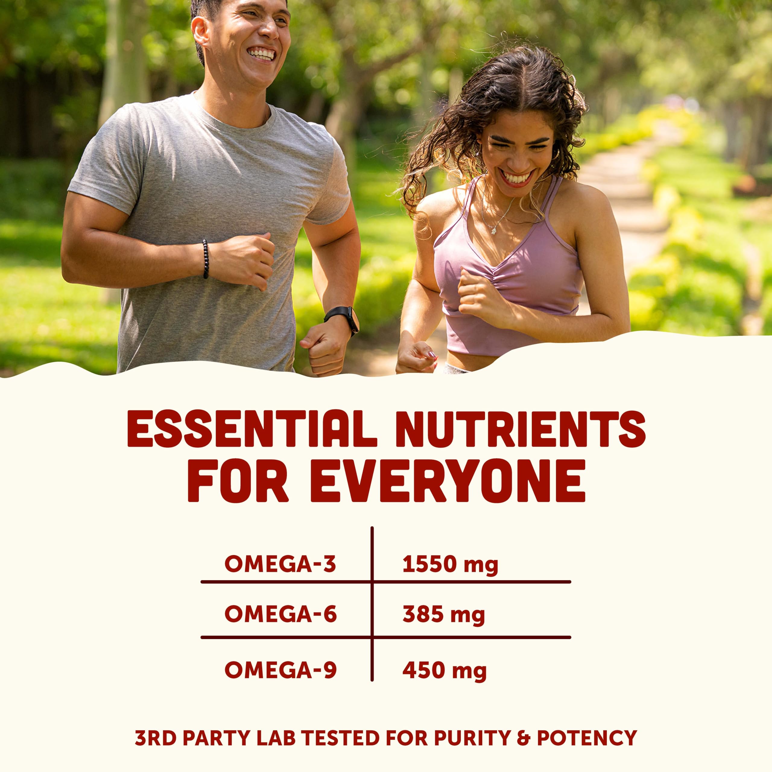 Barlean's etiqueta nutricional cercana enfatizando ingredientes clave