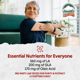 Barlean's etiqueta nutricional ampliada destacando ingredientes y pruebas de lote