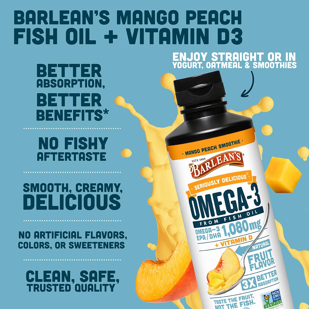 Barlean's etiqueta nutricional mostrando EPA/DHA y vitamina D claramente