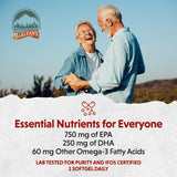 Barlean's etiqueta nutricional con datos de EPA y DHA para transparencia
