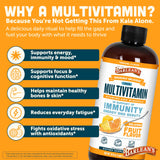 Barlean's etiqueta nutricional mostrando las 21 vitaminas y minerales