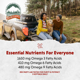 Barlean's etiqueta nutricional enfocada mostrando ALA 1650 mg por servicio