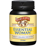 Barlean's frasco frontal Essential Woman mostrando diseño y tamaño