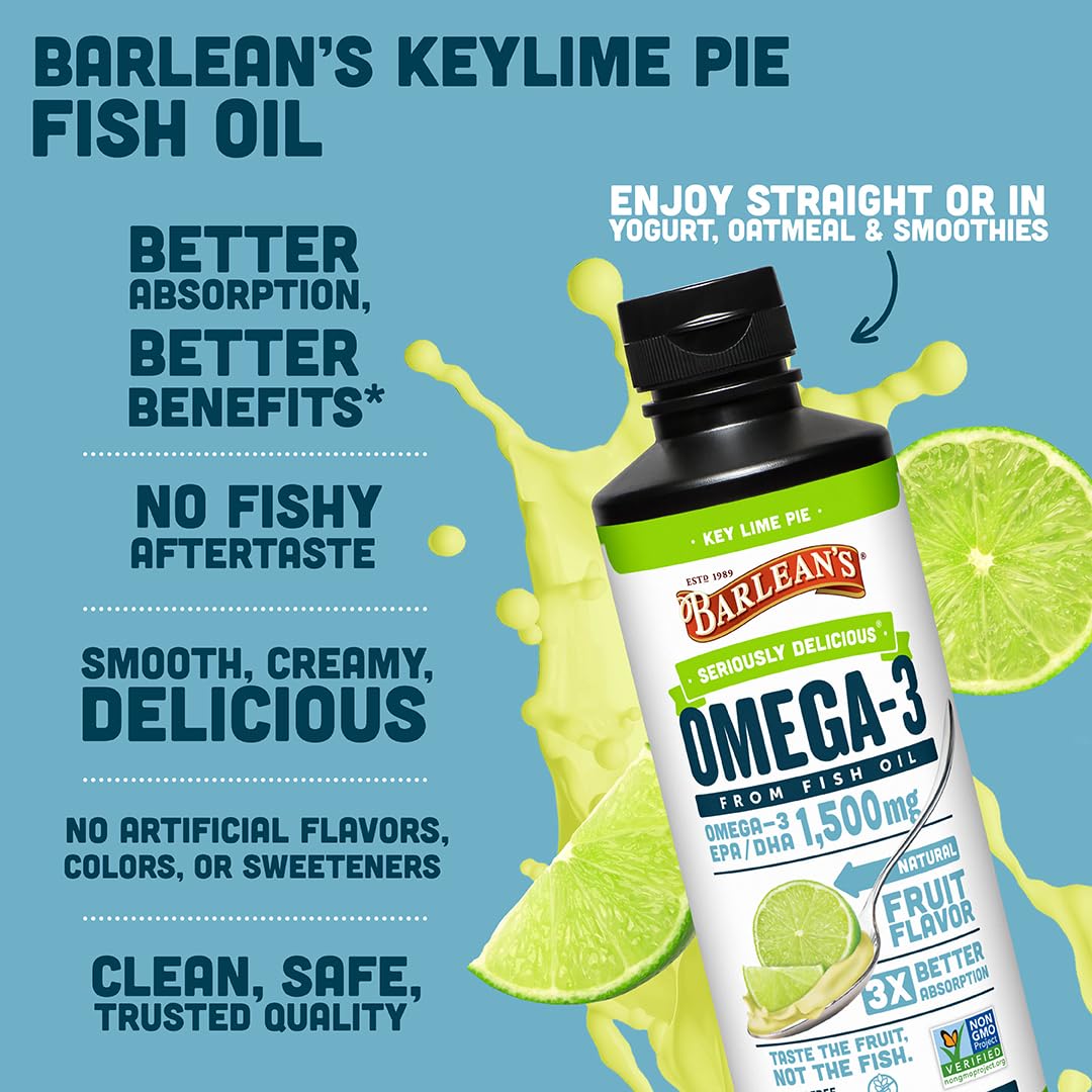 Barlean's producto mezclado en batido, sabor agradable y práctico