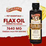 Barlean's textura del aceite de lino en gotas resaltando pureza y brillo