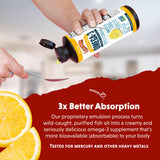 Barlean's aceite mezclado en batido matinal, añade cremosidad y sabor