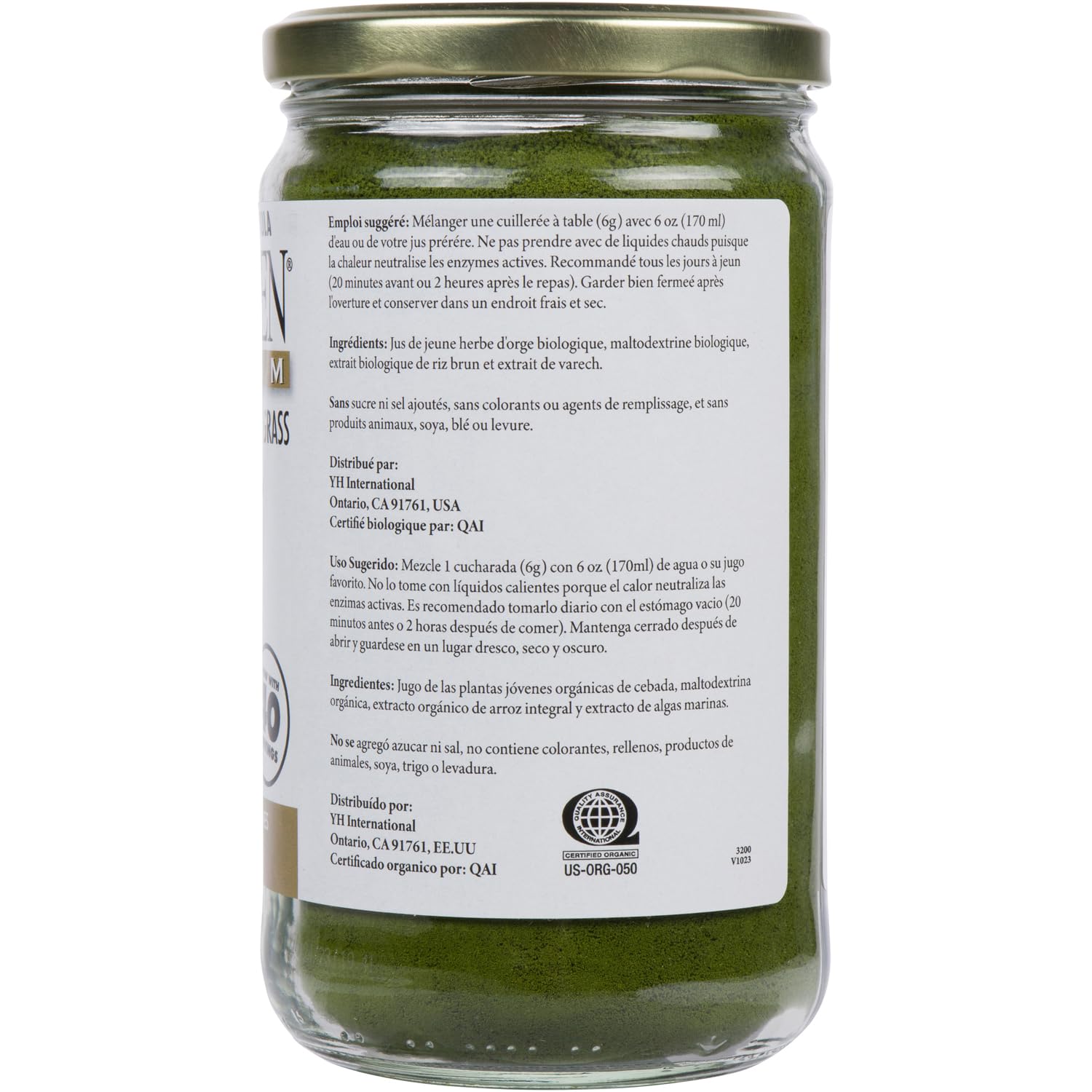 BARLEYGREEN etiqueta nutricional detallada, transparencia de ingredientes