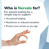 Barton Nutrition Nervala cápsula en la mano para comparar tamaño y portabilidad