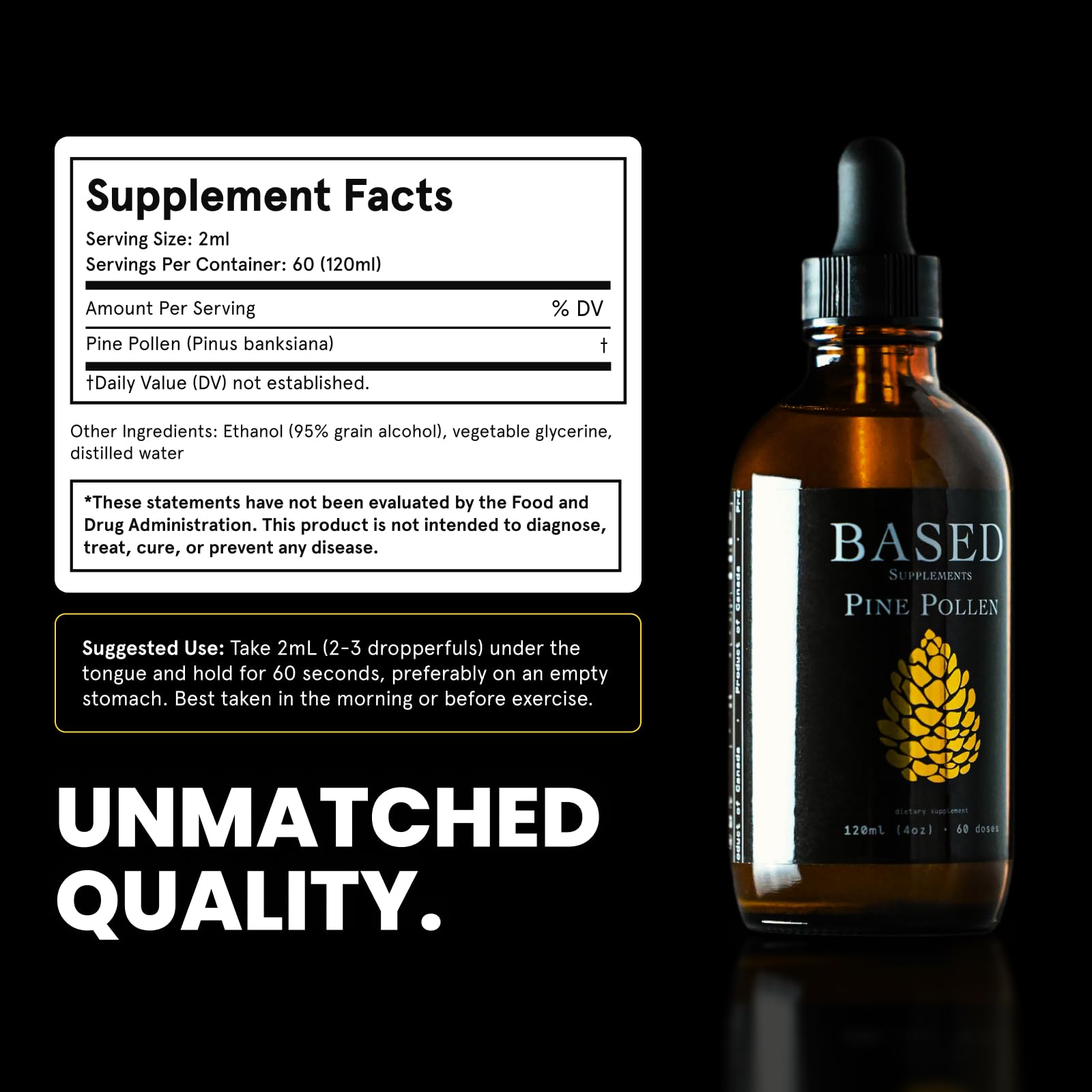 Based Supplements frasco sobre musgo en bosque para resaltar origen silvestre