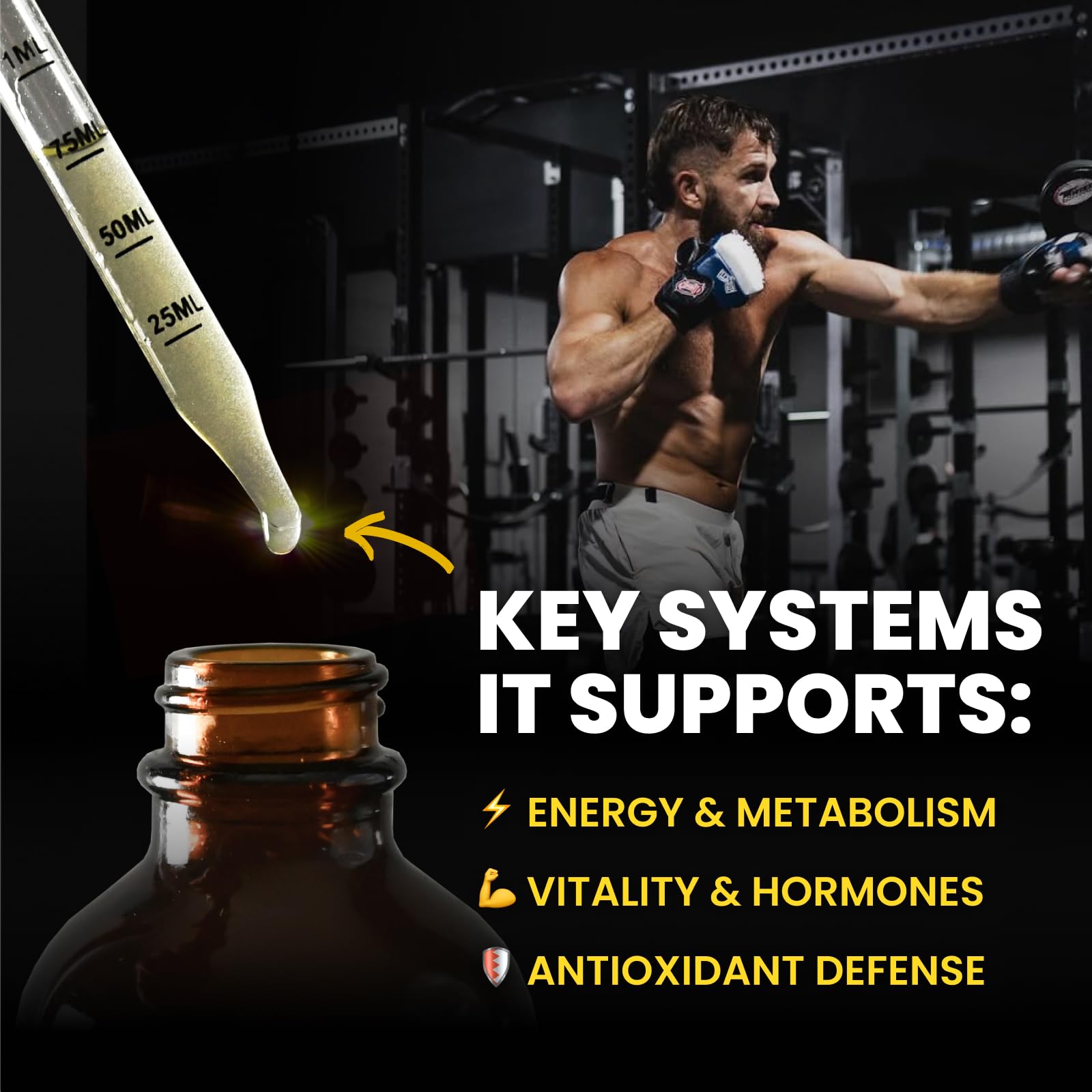 Based Supplements persona usando tintura sublingual para absorción rápida