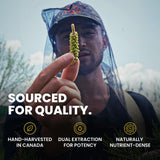 Based Supplements primer plano de etiqueta que indica pruebas de calidad