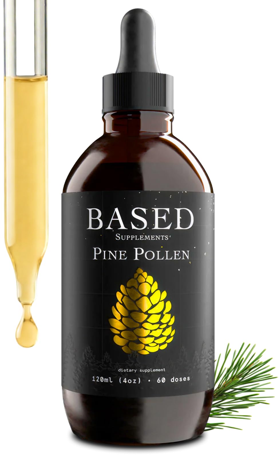Based Supplements frasco frontal mostrando etiqueta clara y beneficio de pureza