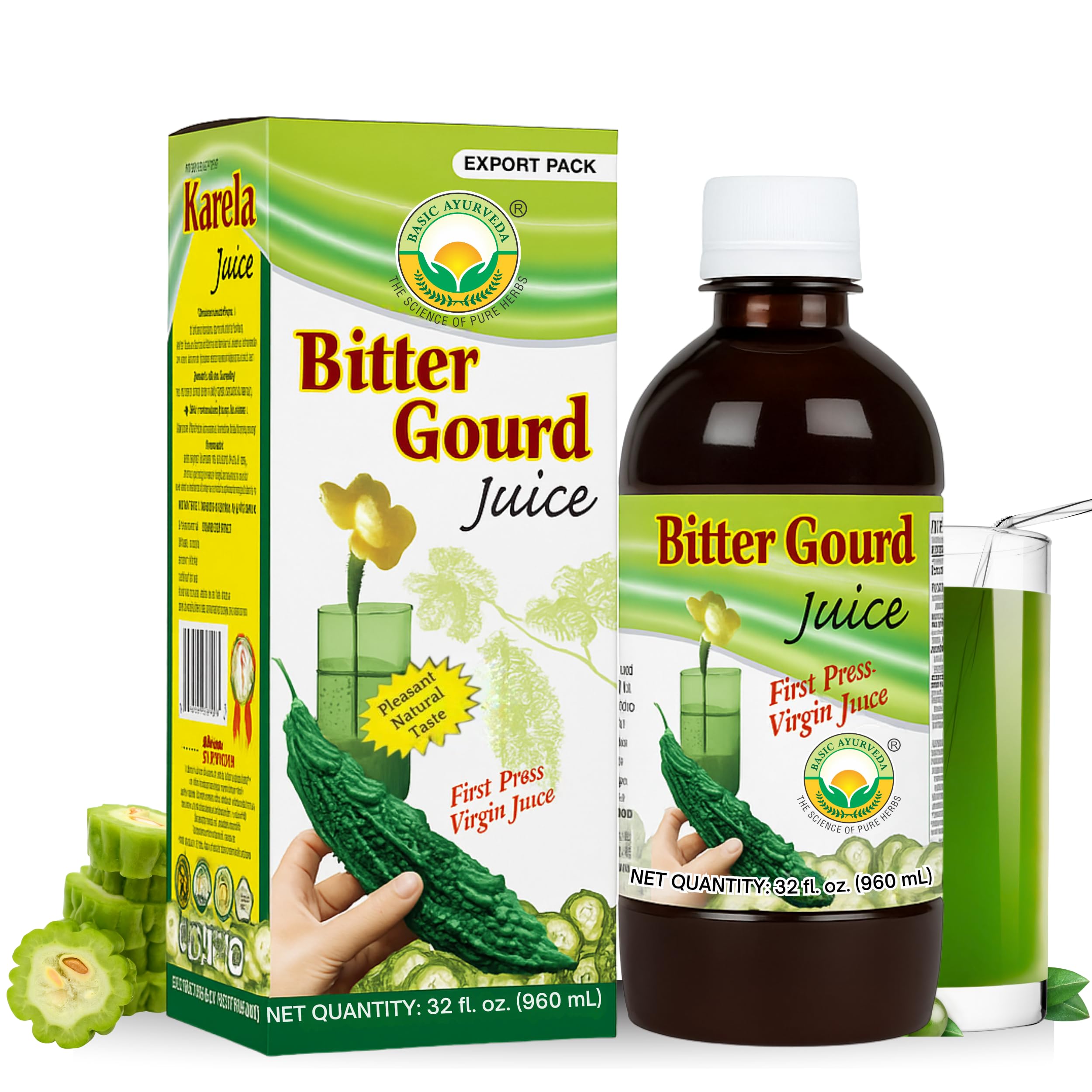 Basic Ayurveda botella frente mostrando etiqueta y volumen, fresca y natural