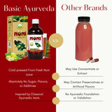 BASIC AYURVEDA etiqueta de ingredientes y tabla nutricional visible y clara