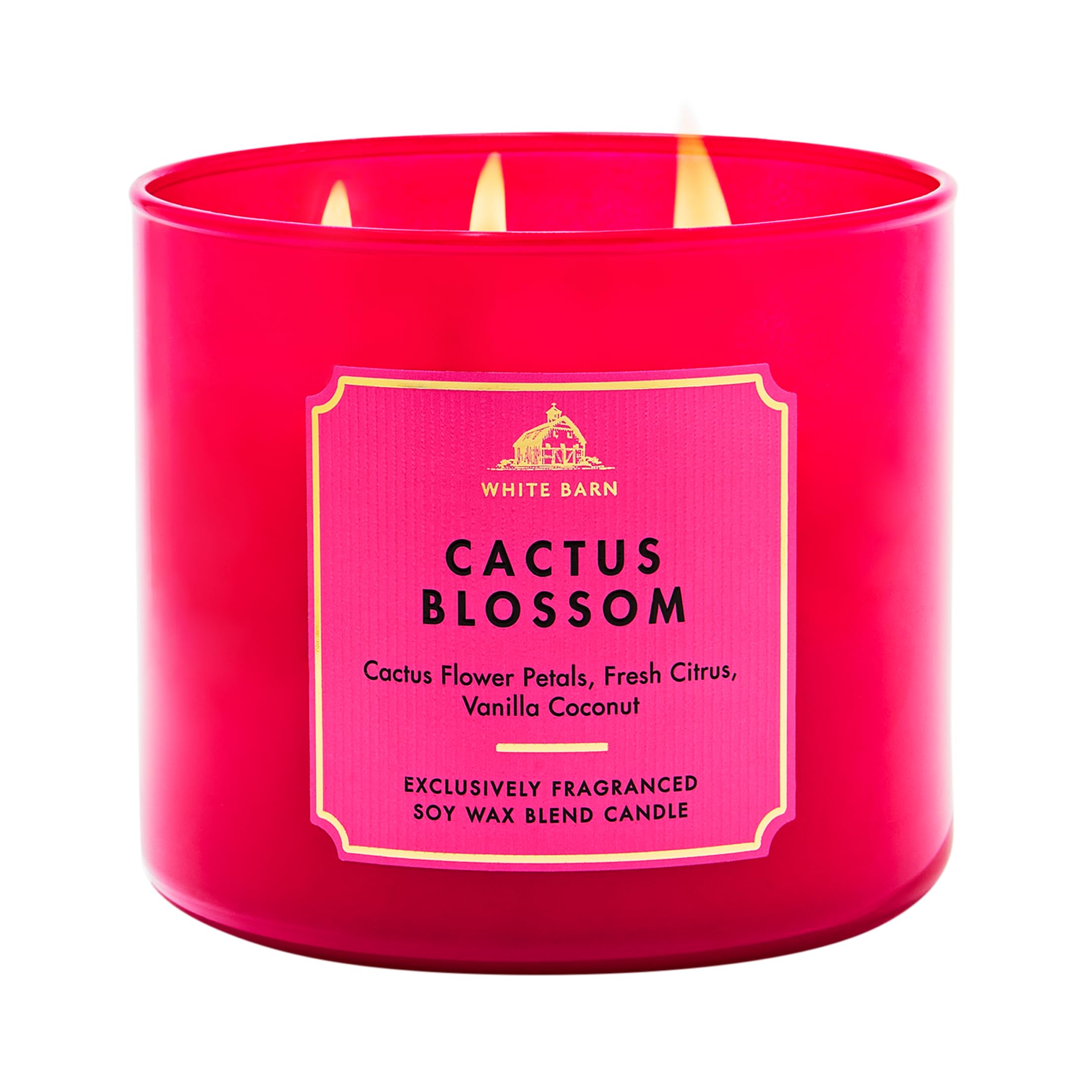 Bath & Body Works vela Cactus Blossom frontal mostrando etiqueta y diseño