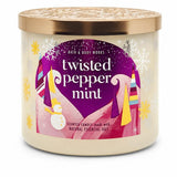Bath & Body Works frontal del recipiente con aroma festivo y decoración