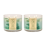 Bath & Body Works vela frontal mostrando etiqueta y diseño, transmite frescura
