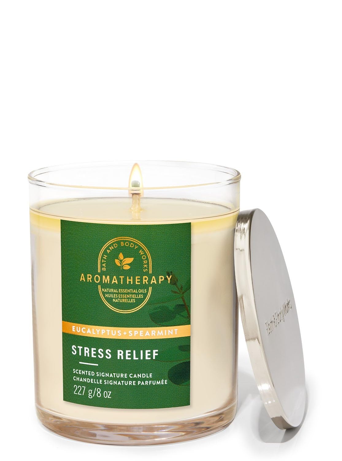 Bath & Body Works vela frontal en vaso claro aporta aroma relajante