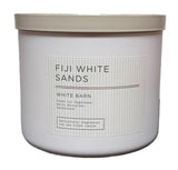 Bath & Body Works vela Fiji White Sands frontal muestra aroma y diseño elegante