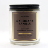 Bath & Body Works vela frontal Mahogany Vanilla con aroma cálido y duración