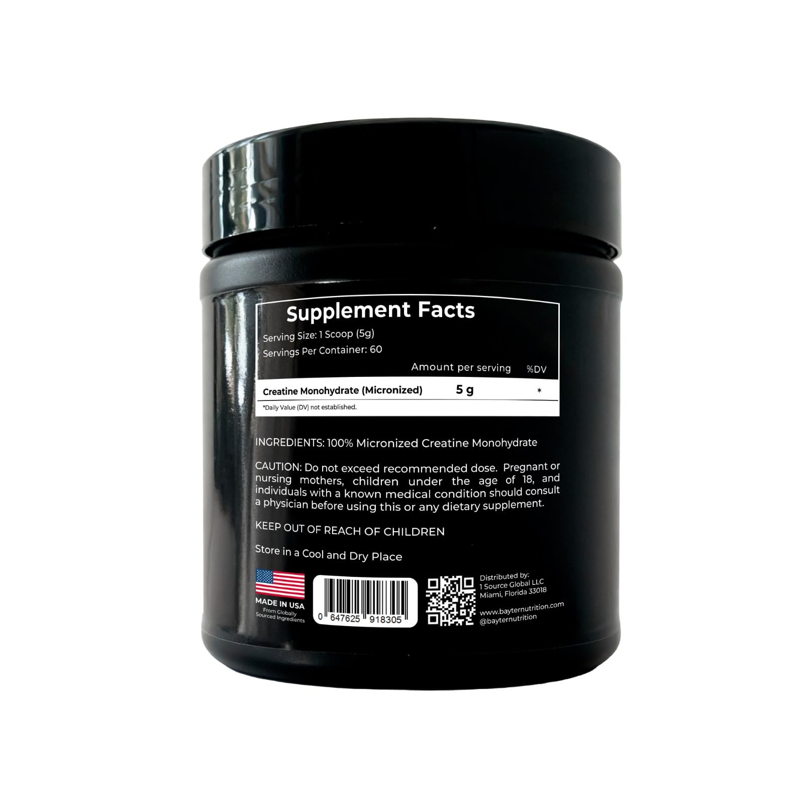 Bayter Nutrition polvo micronizado en primer plano, textura fina para mejor disolución