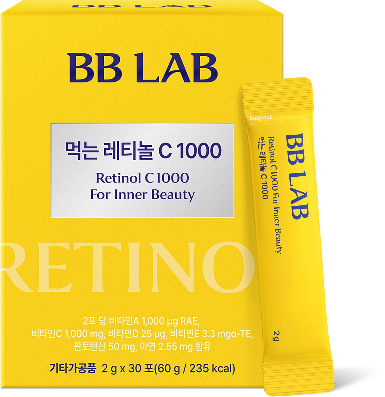 BB LAB frontal del envase mostrando la etiqueta y beneficios clave