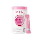 BB LAB frente del empaque mostrando sobres y beneficios prácticos