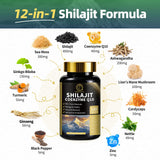 BBEEAAUU primer plano de shilajit en polvo resaltando textura natural
