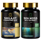 BBEEAAUU paquete frontal mostrando shilajit y sea moss, ideal para energía diaria