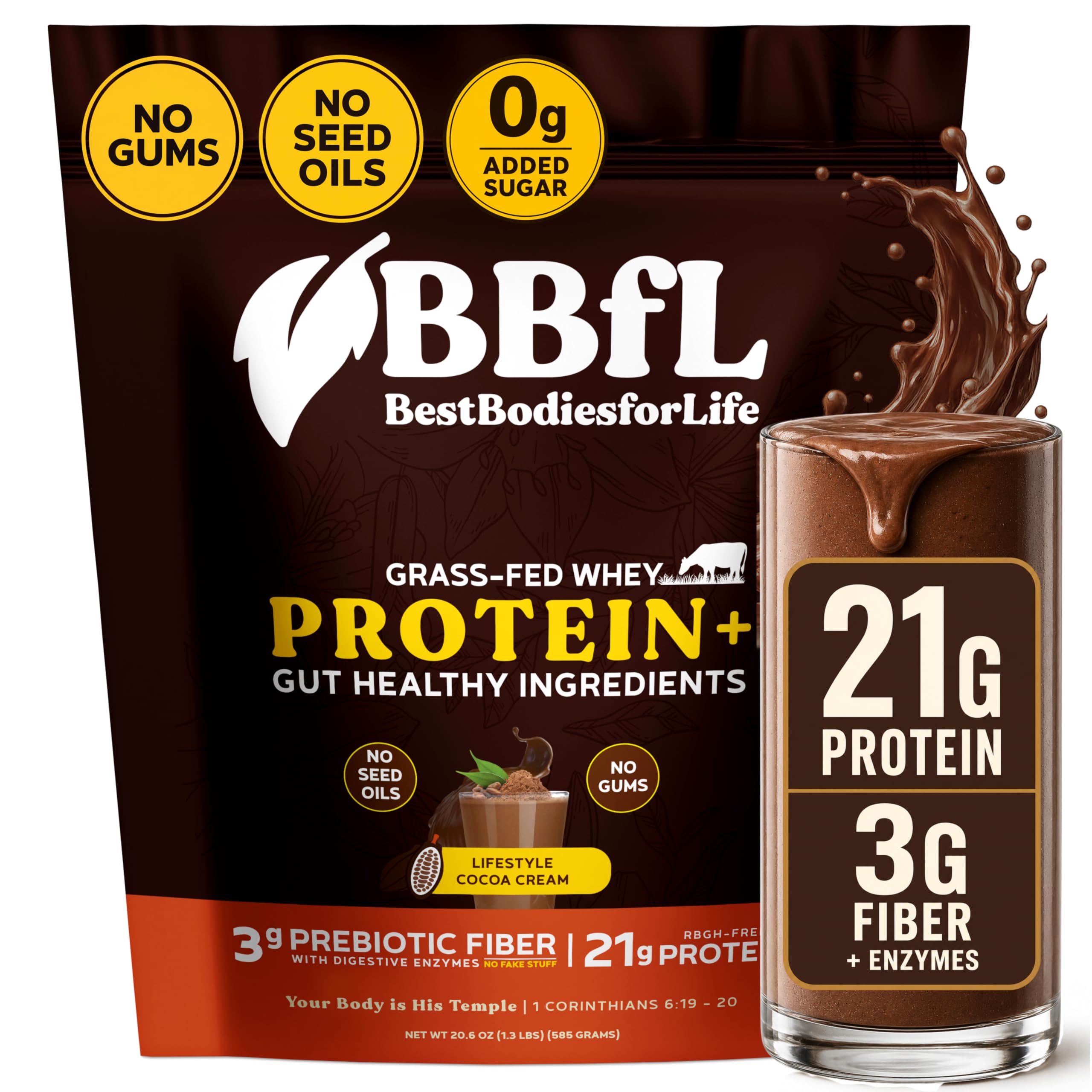 BBfL bote frontal Cocoa Cream mostrando marca y servicio
