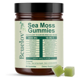 Bcuelov gominolas sea moss vista frontal con frasco atractivo