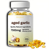 BDQBDQ frasco frontal de Elare Aged Garlic Extract muestra diseño y cantidad