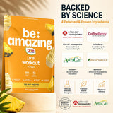 BE AMAZING porciones servidas y comparadas, opciones con y sin cafeína