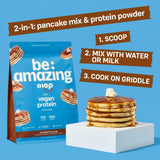 BE AMAZING batido en mesa de desayuno para una opción vegana práctica