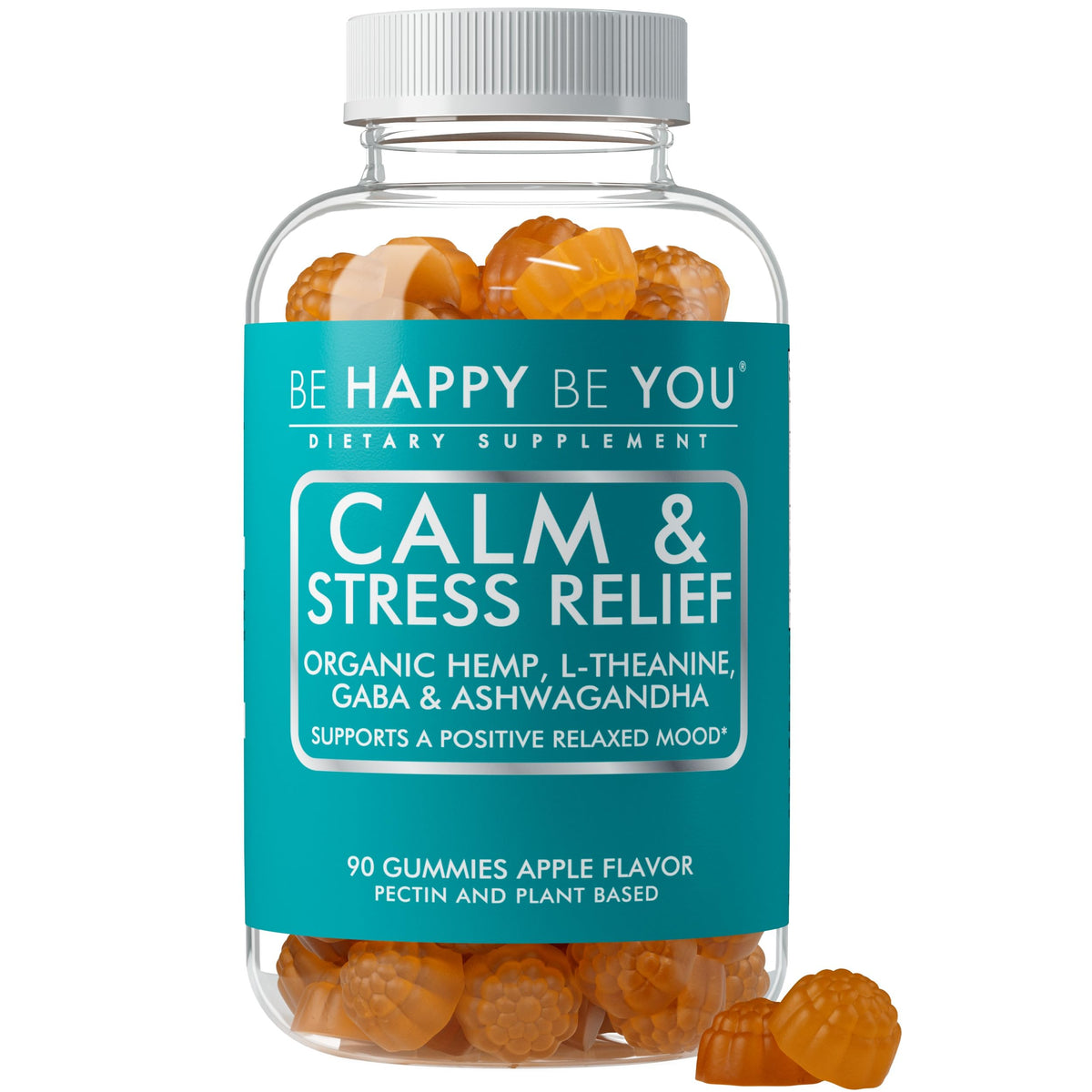 Be Happy Be You empaque frontal mostrando 90 gominolas y beneficios claros