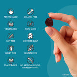 Be Happy Be You gomitas sobre una mesita en ambiente relajante para rutina nocturna
