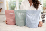 Be Well by Kelly embalaje abierto con bote y caja en mesa