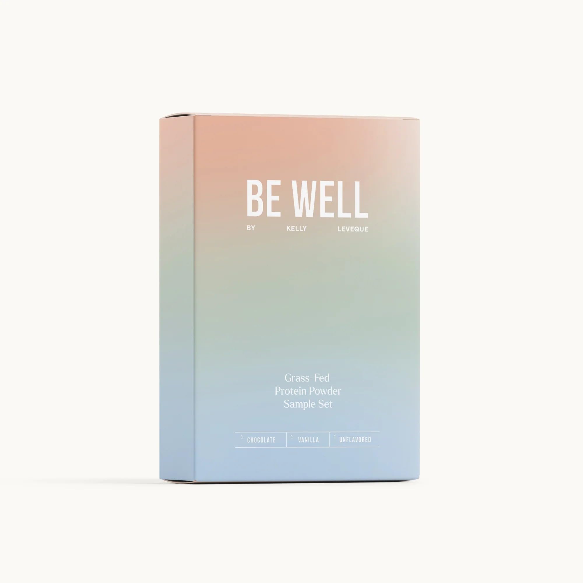 Be Well by Kelly envase frontal del pack de muestra, conveniencia para probar