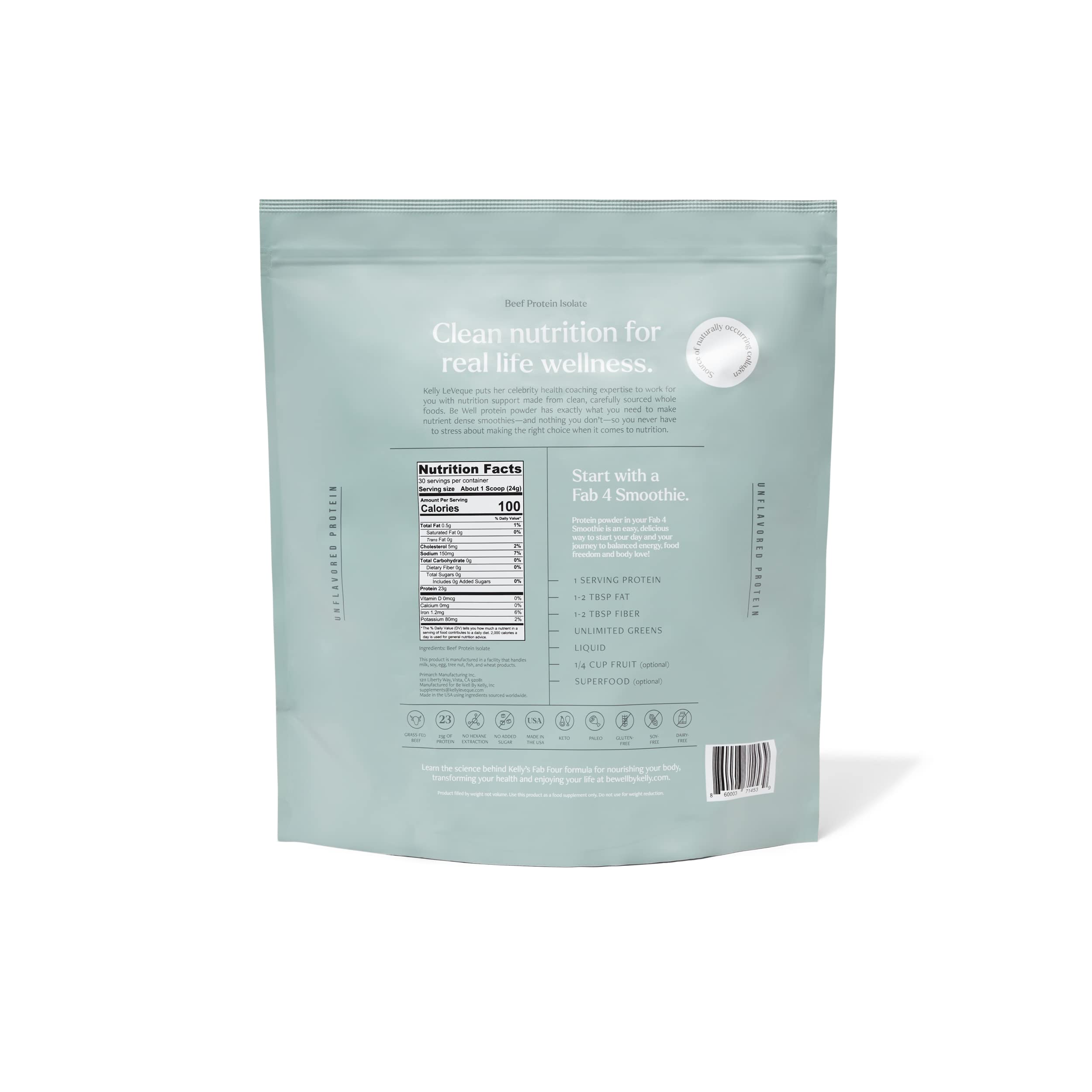 Be Well by Kelly pasturas y origen sueco para proteína grass-fed